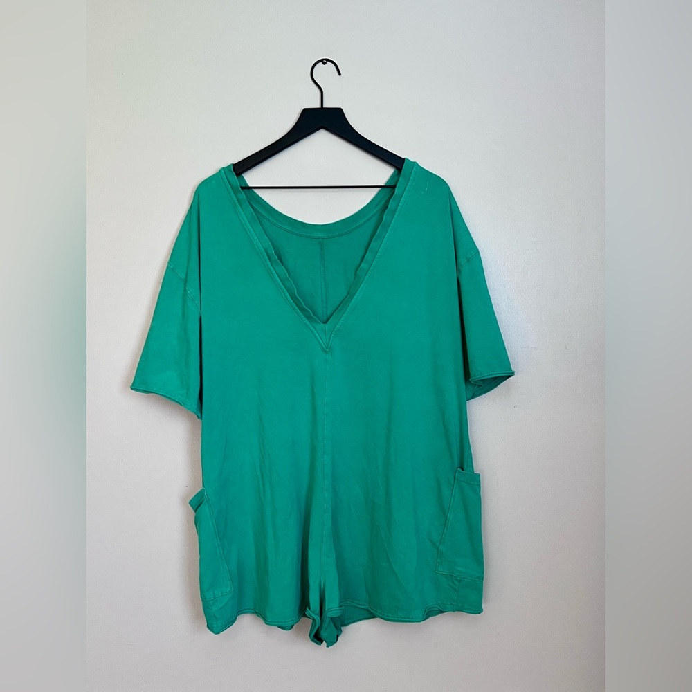 Free People Green Hot Shot Tee Romper